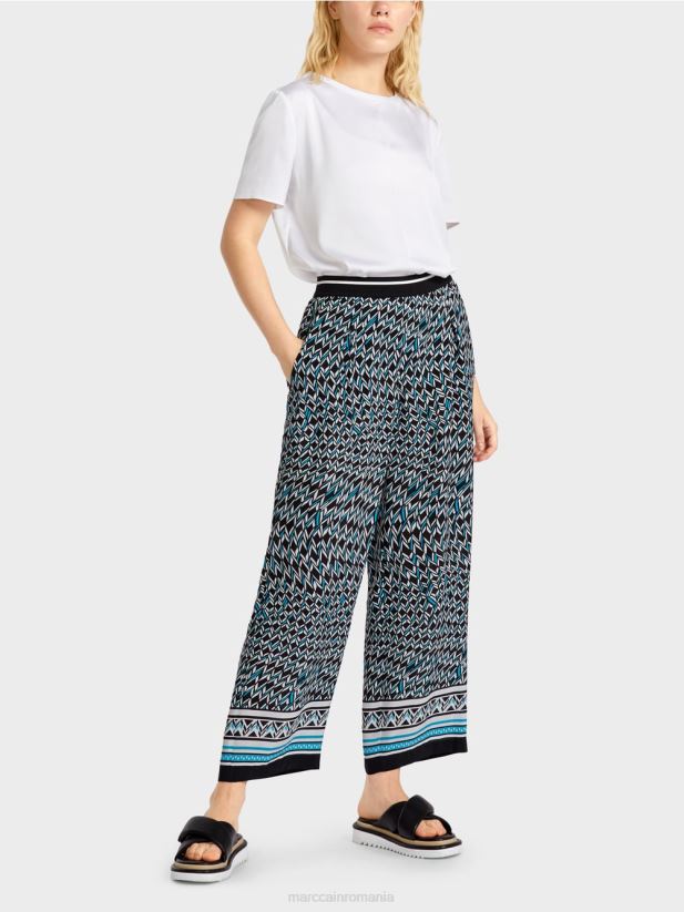 pantaloni witten în design anilor șaptezeci Marc Cain negru îmbrăcăminte 4826HH674