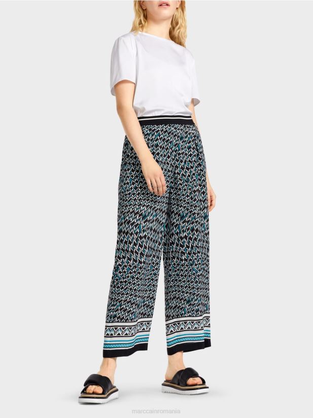 pantaloni witten în design anilor șaptezeci Marc Cain negru îmbrăcăminte 4826HH674