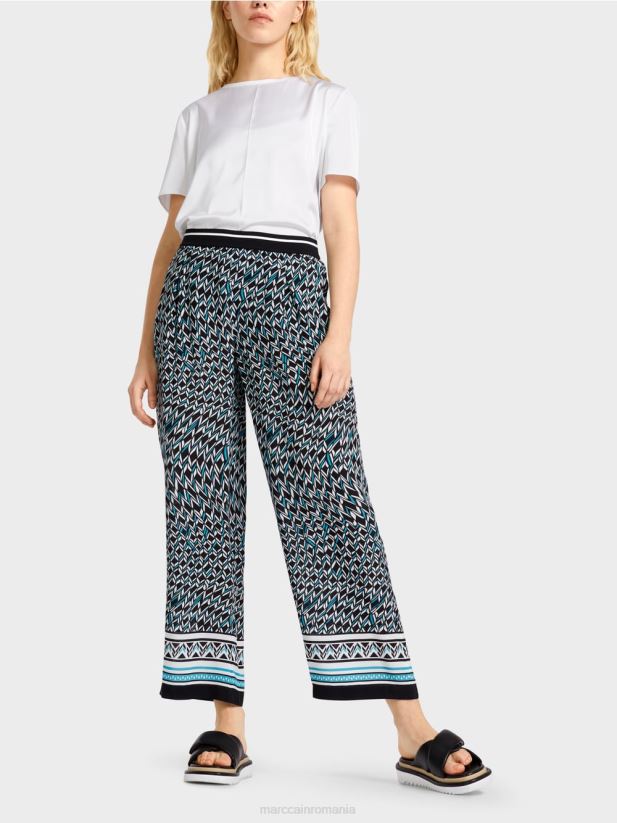 pantaloni witten în design anilor șaptezeci Marc Cain negru îmbrăcăminte 4826HH674