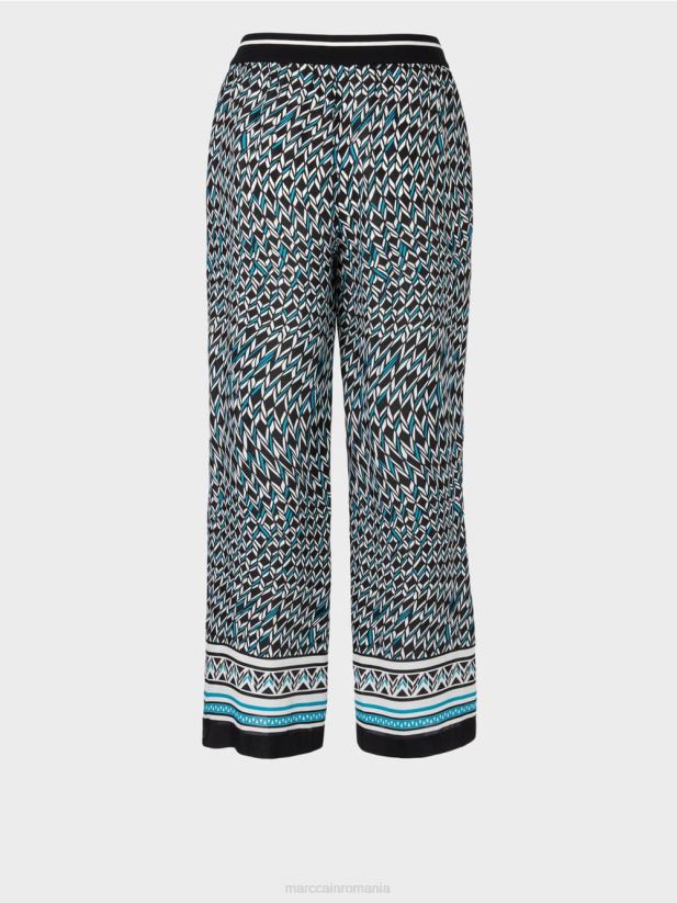 pantaloni witten în design anilor șaptezeci Marc Cain negru îmbrăcăminte 4826HH674