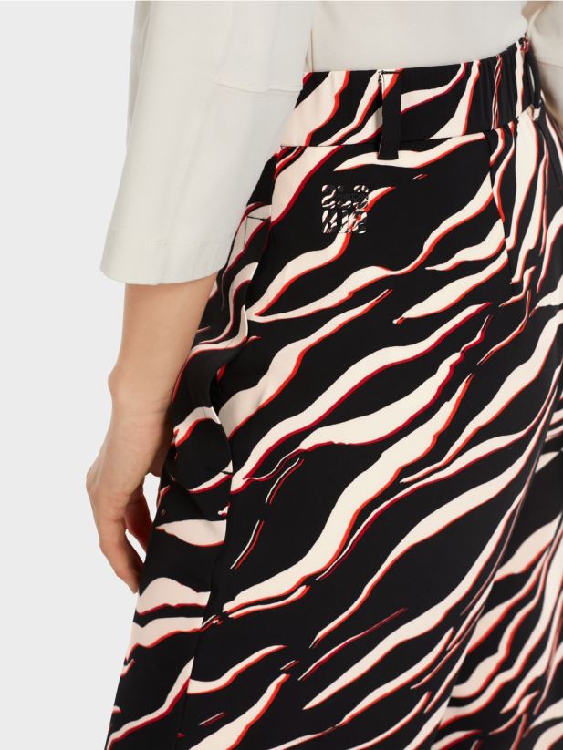 pantaloni wukari cu picior largi cu imprimeu leu Marc Cain campari îmbrăcăminte 4826HH541