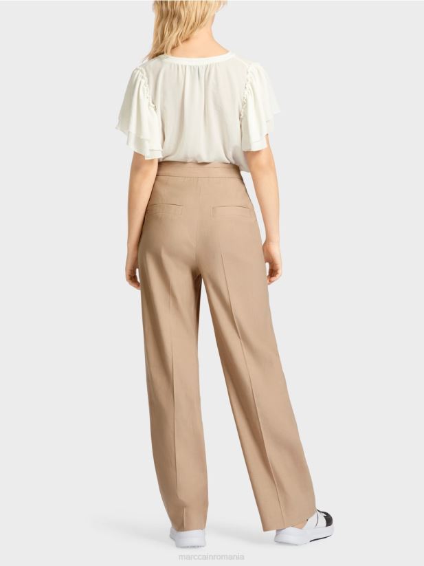 pantaloni wukari din in si vascoza Marc Cain nisip adânc îmbrăcăminte 4826HH673
