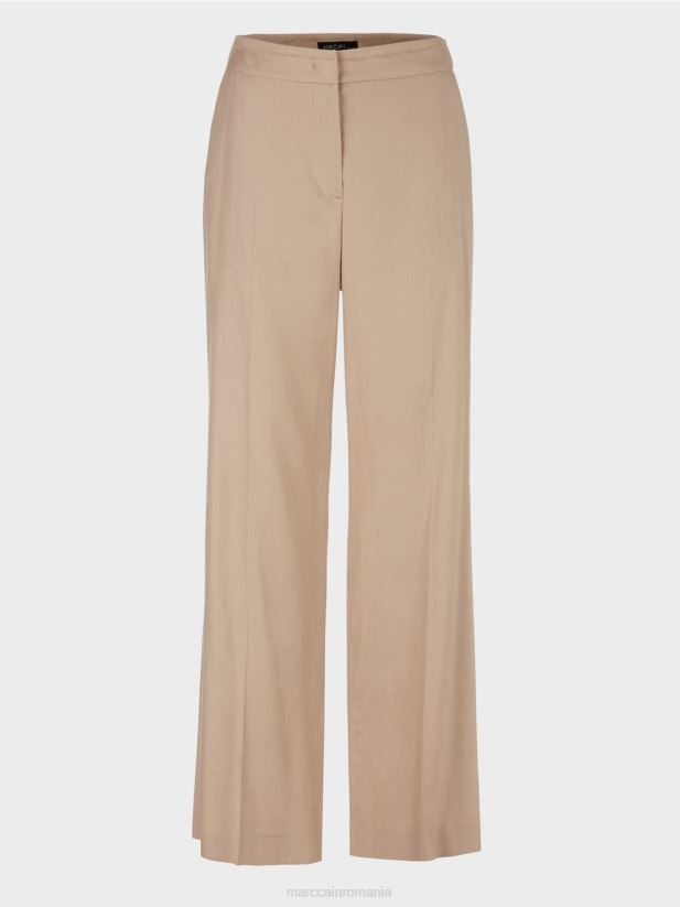 pantaloni wukari din in si vascoza Marc Cain nisip adânc îmbrăcăminte 4826HH673