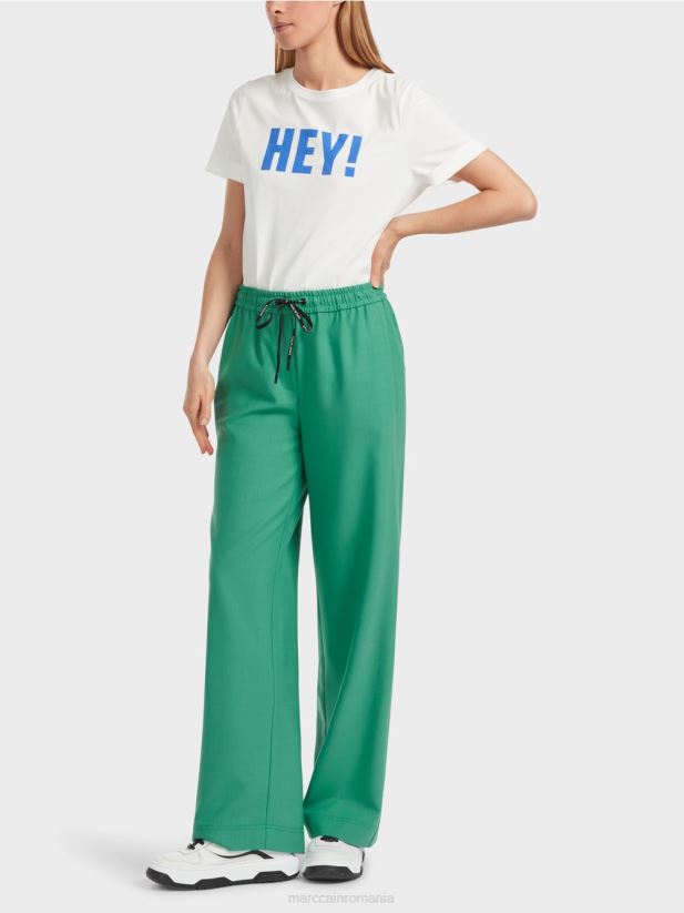 welby pantaloni largi cu șnur în talie Marc Cain smalț îmbrăcăminte 4826HH525