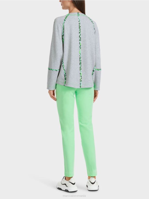 hanorac cu efecte cusături Marc Cain gri argintiu îmbrăcăminte 4826HH1224