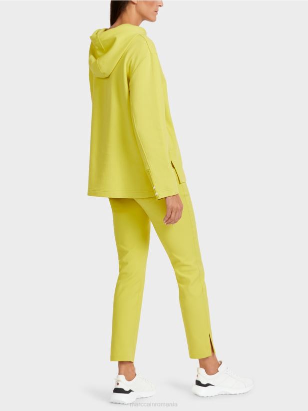 hanorac feminin cu glugă Marc Cain sulf verde îmbrăcăminte 4826HH1227