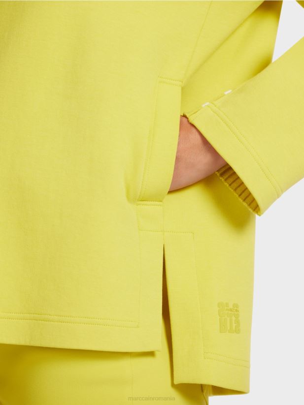 hanorac feminin cu glugă Marc Cain sulf verde îmbrăcăminte 4826HH1227