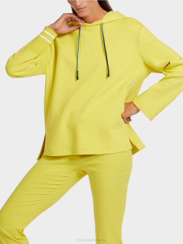 hanorac feminin cu glugă Marc Cain sulf verde îmbrăcăminte 4826HH1227