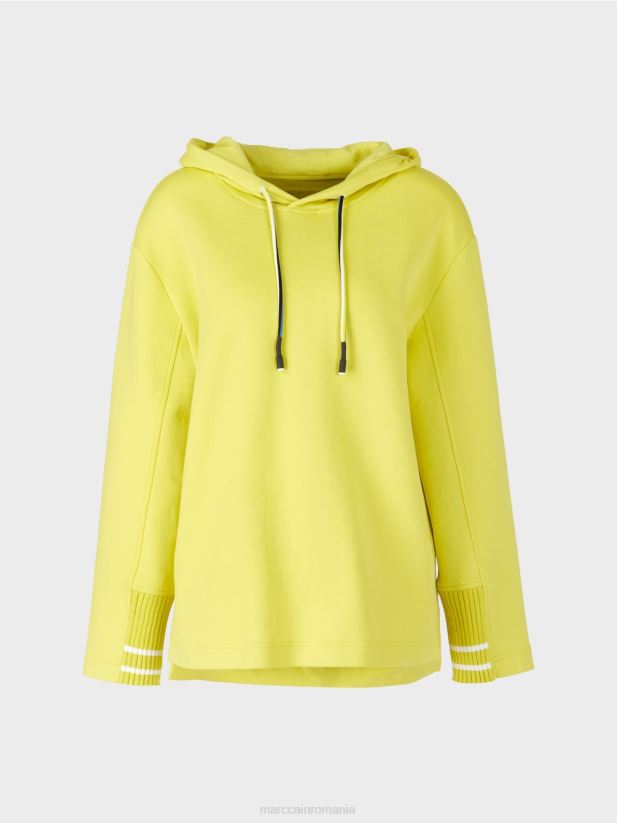 hanorac feminin cu glugă Marc Cain sulf verde îmbrăcăminte 4826HH1227