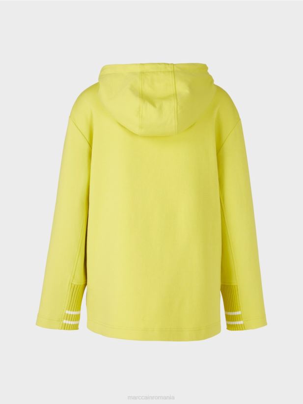 hanorac feminin cu glugă Marc Cain sulf verde îmbrăcăminte 4826HH1227