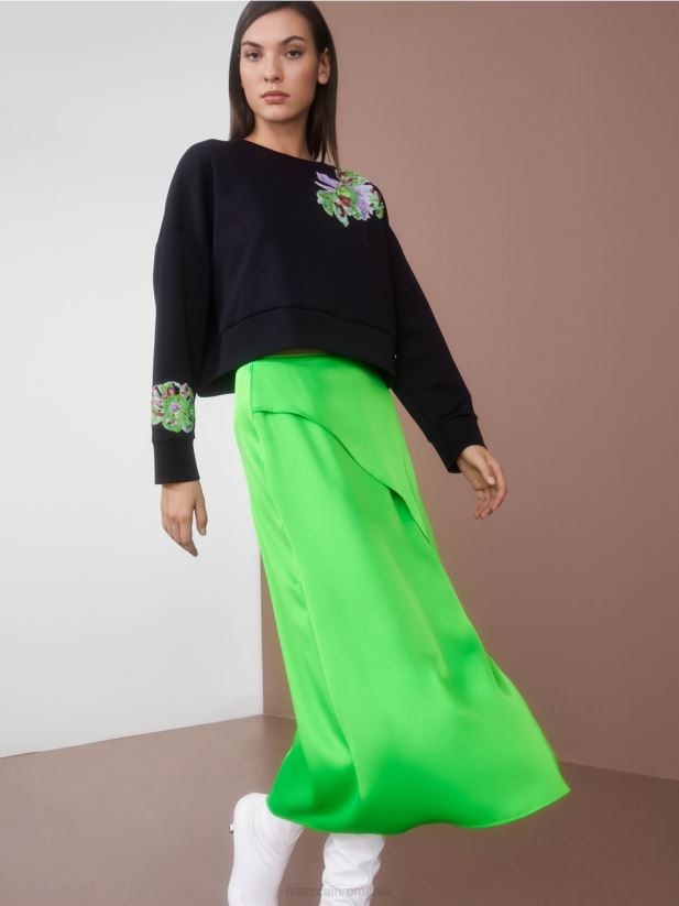 tricou cu aplicație florală Marc Cain negru îmbrăcăminte 4826HH1221