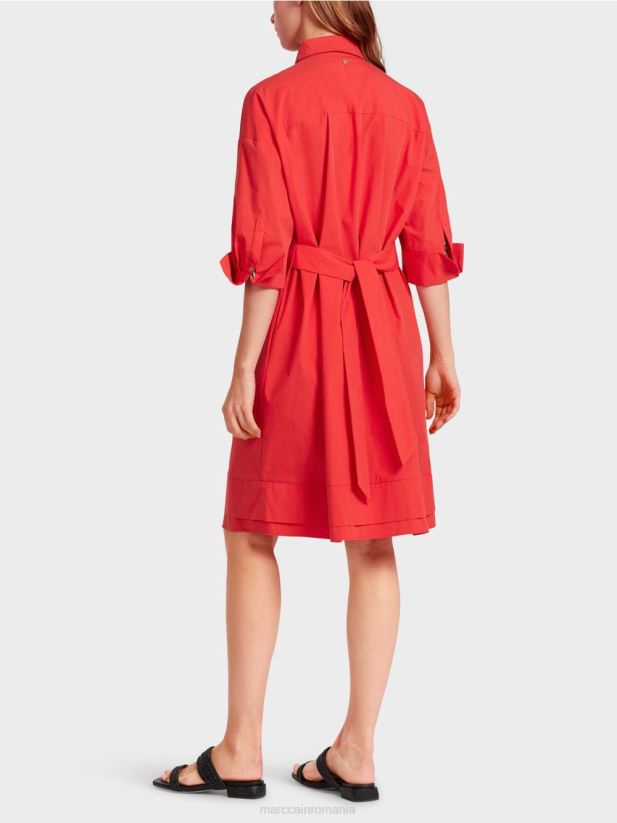 rochie cămașă casual Marc Cain rosu intens îmbrăcăminte 4826HH60