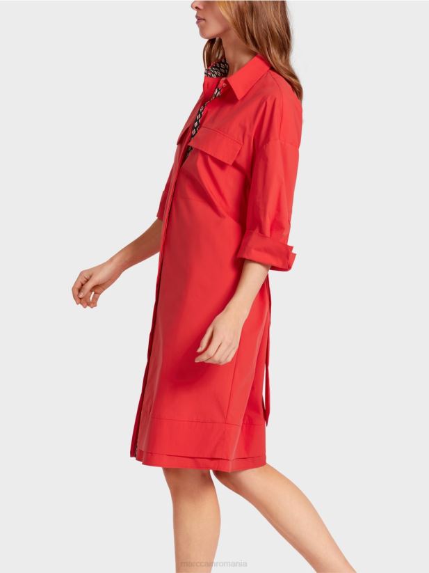 rochie cămașă casual Marc Cain rosu intens îmbrăcăminte 4826HH60