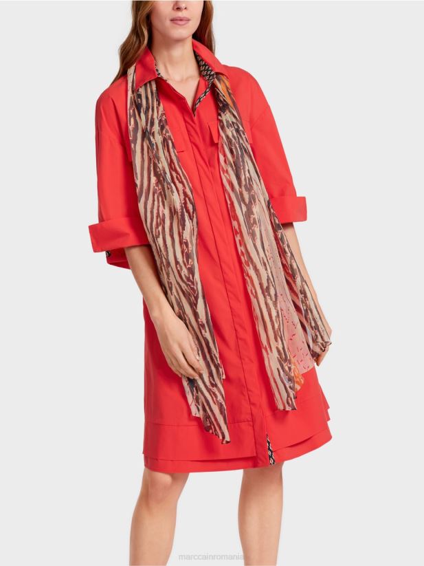 rochie cămașă casual Marc Cain rosu intens îmbrăcăminte 4826HH60