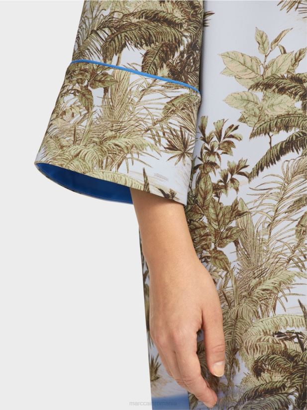 rochie cămașă cu imprimeu peste tot Marc Cain albastru pudra deschis îmbrăcăminte 4826HH100