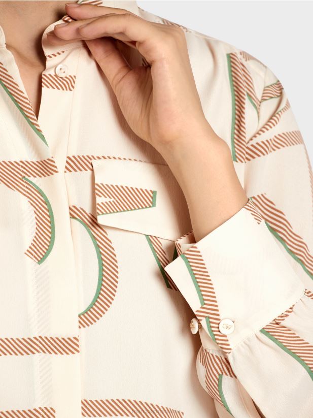 rochie cămașă cu inscripții mc Marc Cain cremă îmbrăcăminte 4826HH123