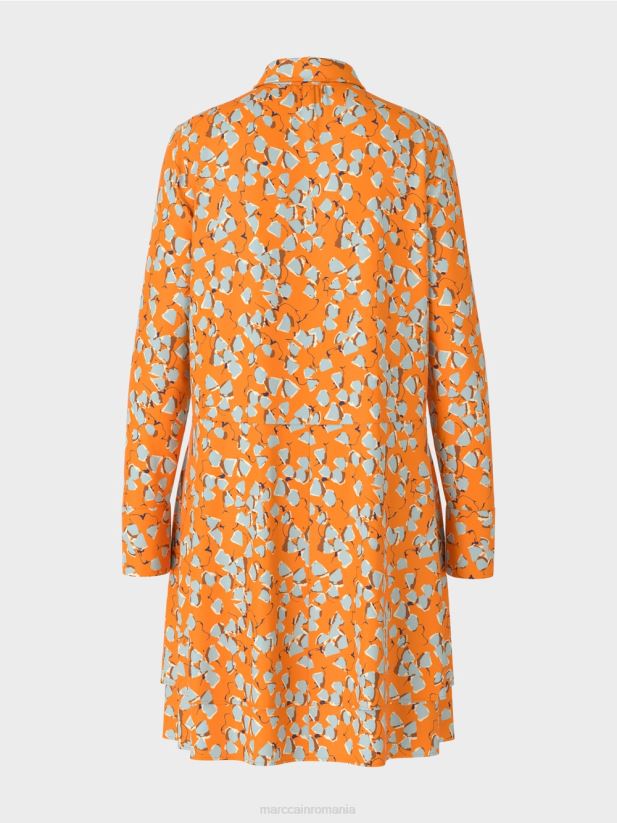 rochie cămașă cu volan Marc Cain portocaliu limpede îmbrăcăminte 4826HH141