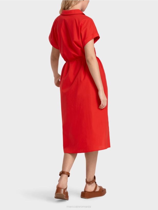 rochie cămașă „rethink together”. Marc Cain Rosu ca focul îmbrăcăminte 4826HH67