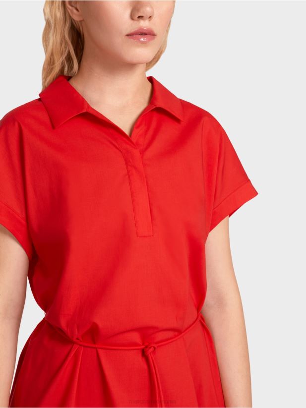 rochie cămașă „rethink together”. Marc Cain Rosu ca focul îmbrăcăminte 4826HH67