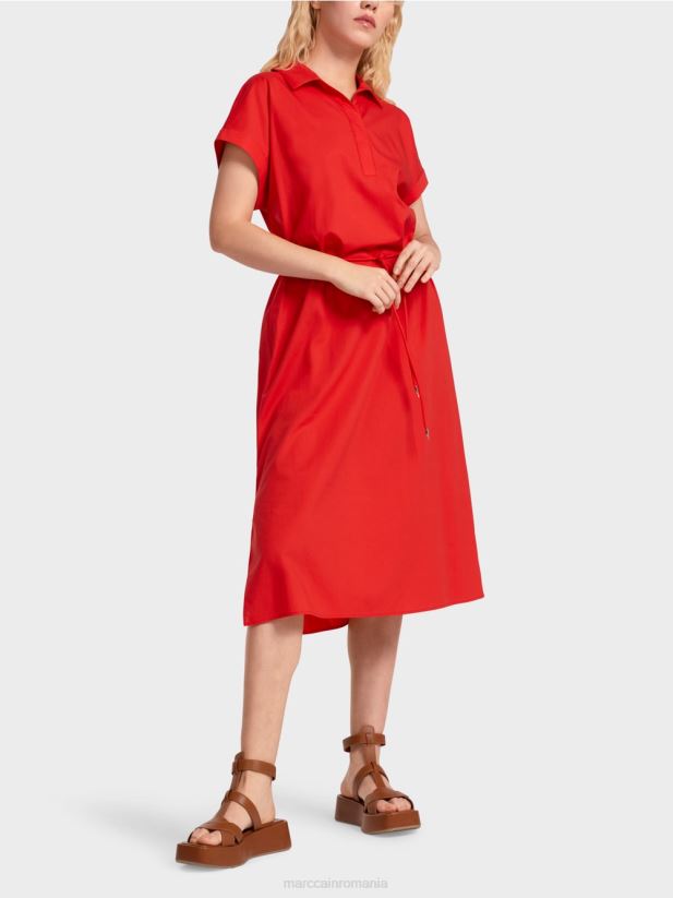 rochie cămașă „rethink together”. Marc Cain Rosu ca focul îmbrăcăminte 4826HH67