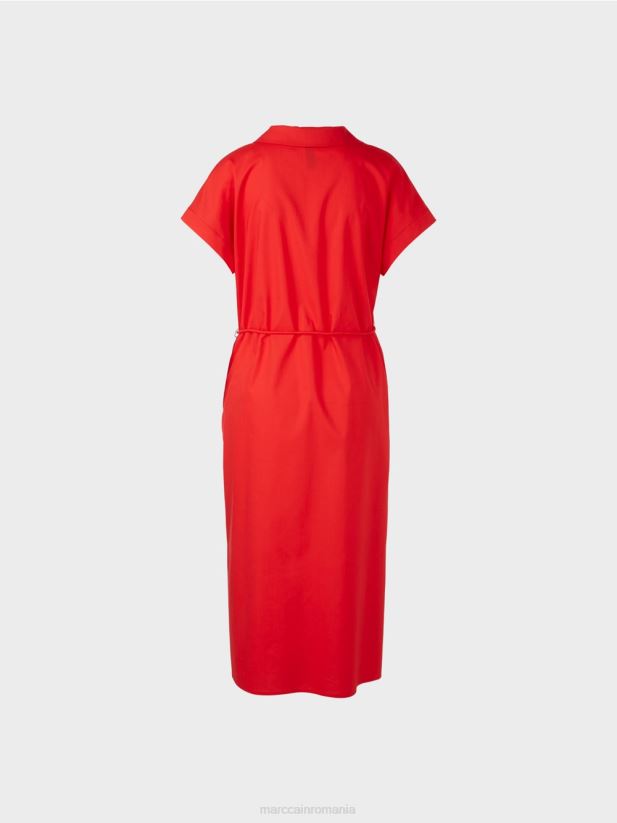 rochie cămașă „rethink together”. Marc Cain Rosu ca focul îmbrăcăminte 4826HH67