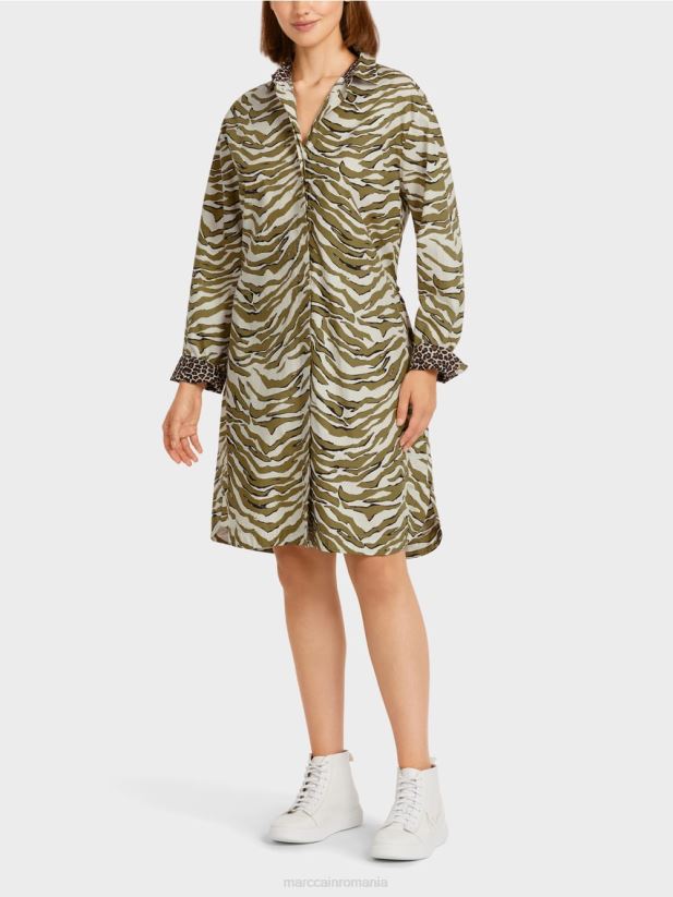 rochie cămașă „rethink together”. Marc Cain cremă pudră îmbrăcăminte 4826HH115