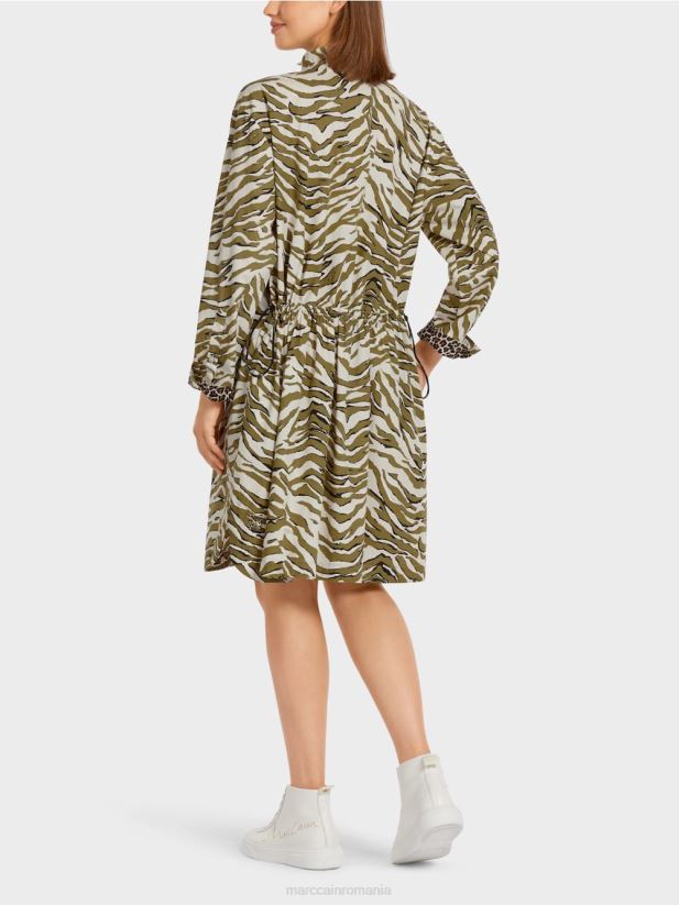 rochie cămașă „rethink together”. Marc Cain cremă pudră îmbrăcăminte 4826HH115