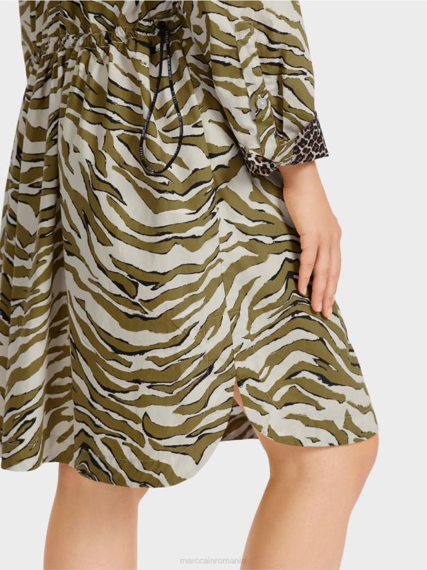 rochie cămașă „rethink together”. Marc Cain cremă pudră îmbrăcăminte 4826HH115