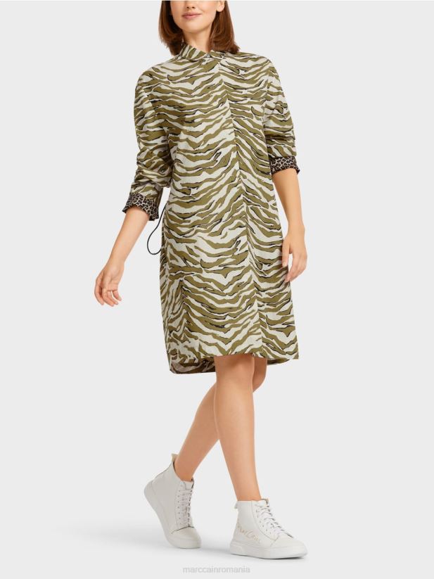 rochie cămașă „rethink together”. Marc Cain cremă pudră îmbrăcăminte 4826HH115