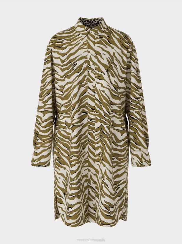 rochie cămașă „rethink together”. Marc Cain cremă pudră îmbrăcăminte 4826HH115