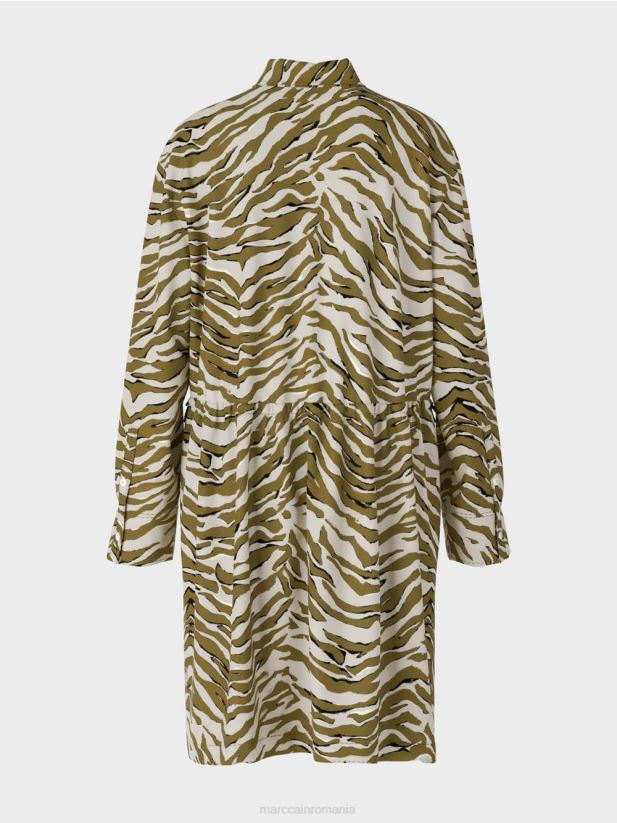 rochie cămașă „rethink together”. Marc Cain cremă pudră îmbrăcăminte 4826HH115