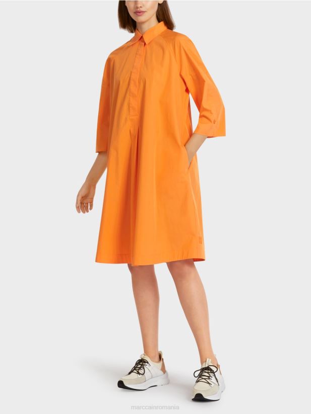 rochie cămașă „rethink together”. Marc Cain portocaliu deschis îmbrăcăminte 4826HH117