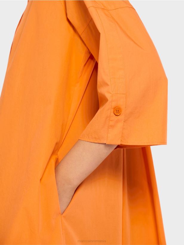 rochie cămașă „rethink together”. Marc Cain portocaliu deschis îmbrăcăminte 4826HH117