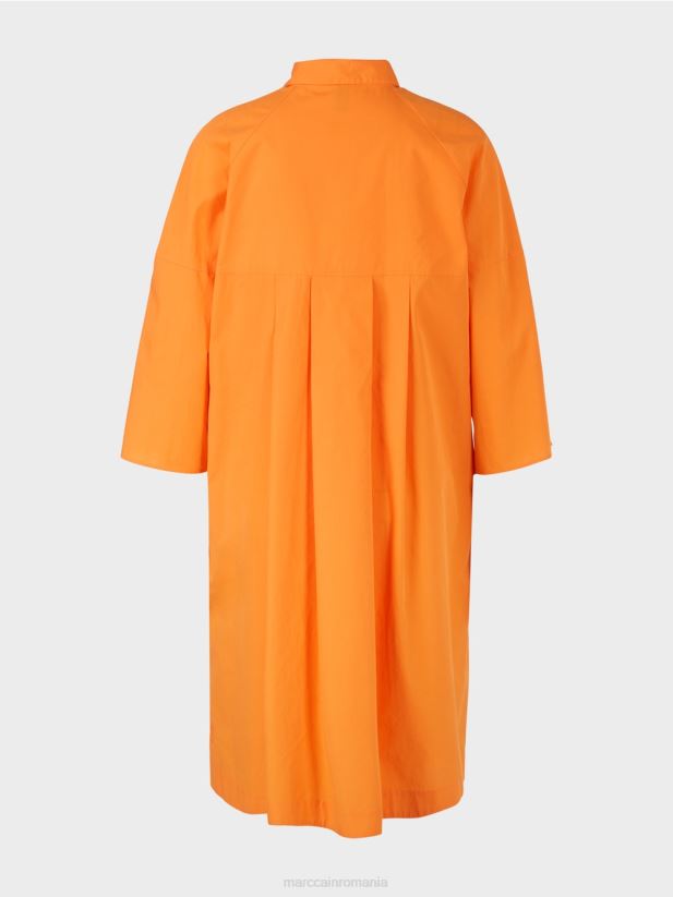 rochie cămașă „rethink together”. Marc Cain portocaliu deschis îmbrăcăminte 4826HH117