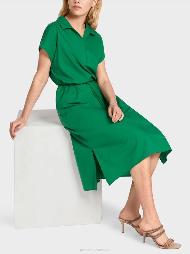 rochie cămașă „rethink together”. Marc Cain verde muşchi închis îmbrăcăminte 4826HH68