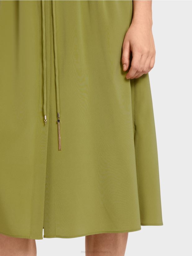 rochie camasa din matase Marc Cain verde oliv intens îmbrăcăminte 4826HH90