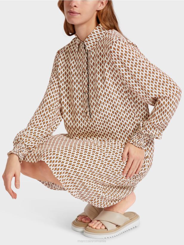 rochie camasa din vascoza Marc Cain cremă îmbrăcăminte 4826HH63