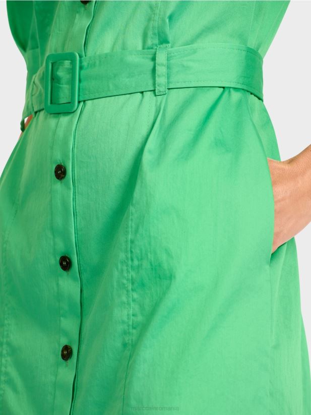 rochie camasa feminina cu centura Marc Cain jad strălucitor îmbrăcăminte 4826HH103