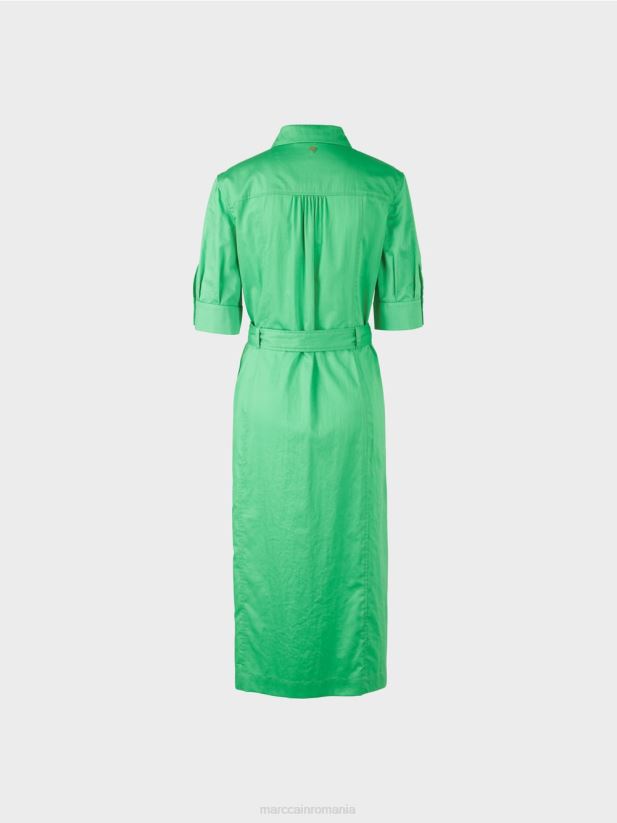 rochie camasa feminina cu centura Marc Cain jad strălucitor îmbrăcăminte 4826HH103