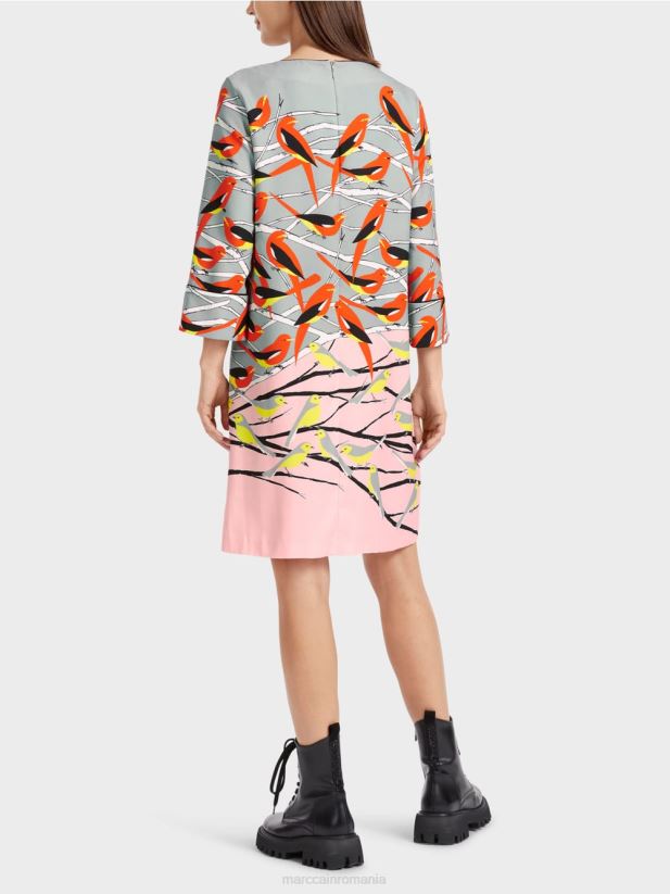 rochie casual cu design de pasăre Marc Cain albastru închis la cer îmbrăcăminte 4826HH33