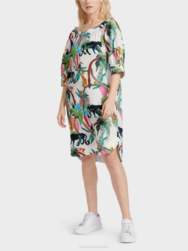 rochie casual cu imprimeu jungle Marc Cain aproape alb îmbrăcăminte 4826HH69