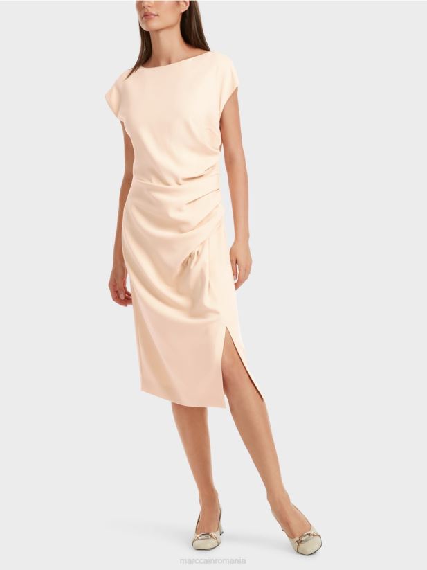 rochie cu aspect wrap Marc Cain crema inchisa îmbrăcăminte 4826HH25