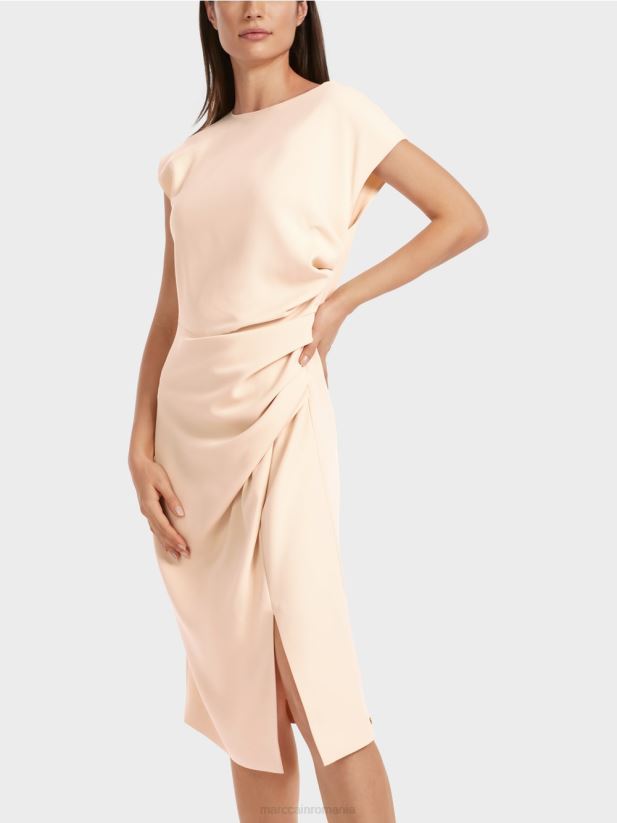 rochie cu aspect wrap Marc Cain crema inchisa îmbrăcăminte 4826HH25