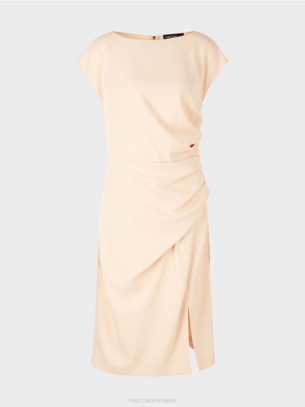 rochie cu aspect wrap Marc Cain crema inchisa îmbrăcăminte 4826HH25
