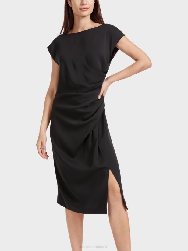 rochie cu aspect wrap Marc Cain negru îmbrăcăminte 4826HH46