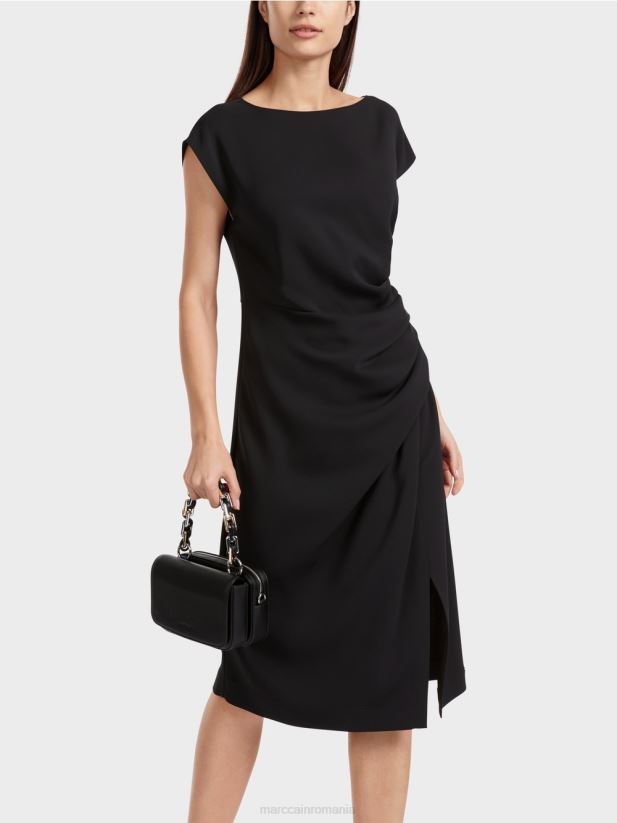 rochie cu aspect wrap Marc Cain negru îmbrăcăminte 4826HH46