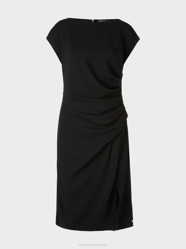 rochie cu aspect wrap Marc Cain negru îmbrăcăminte 4826HH46