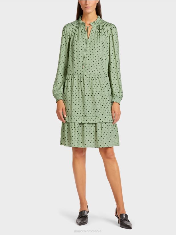 rochie cu buline Marc Cain menta pudra îmbrăcăminte 4826HH135