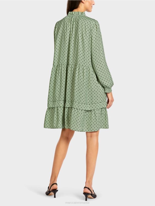 rochie cu buline Marc Cain menta pudra îmbrăcăminte 4826HH135