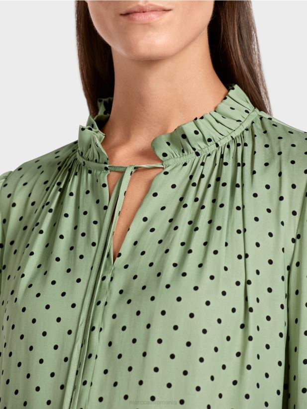 rochie cu buline Marc Cain menta pudra îmbrăcăminte 4826HH135